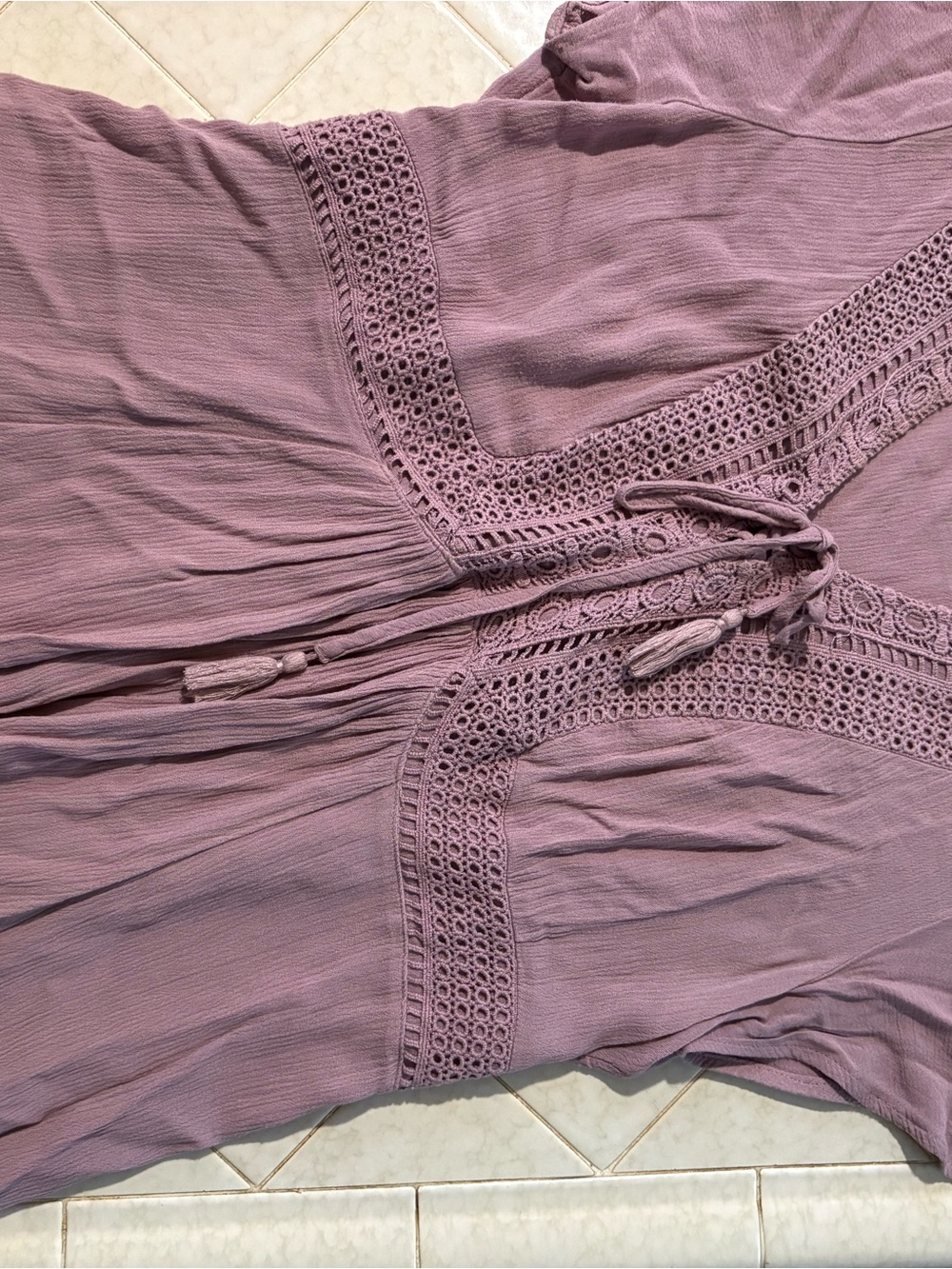 torrid Mauve Crochet-Trim Peasant Blouse